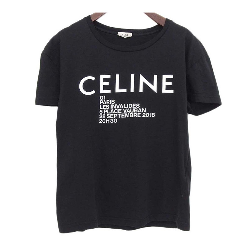 セリーヌ ロゴ プリント Tシャツ X008375E メンズ ブラック CELINE 中古 【アパレル・小物】