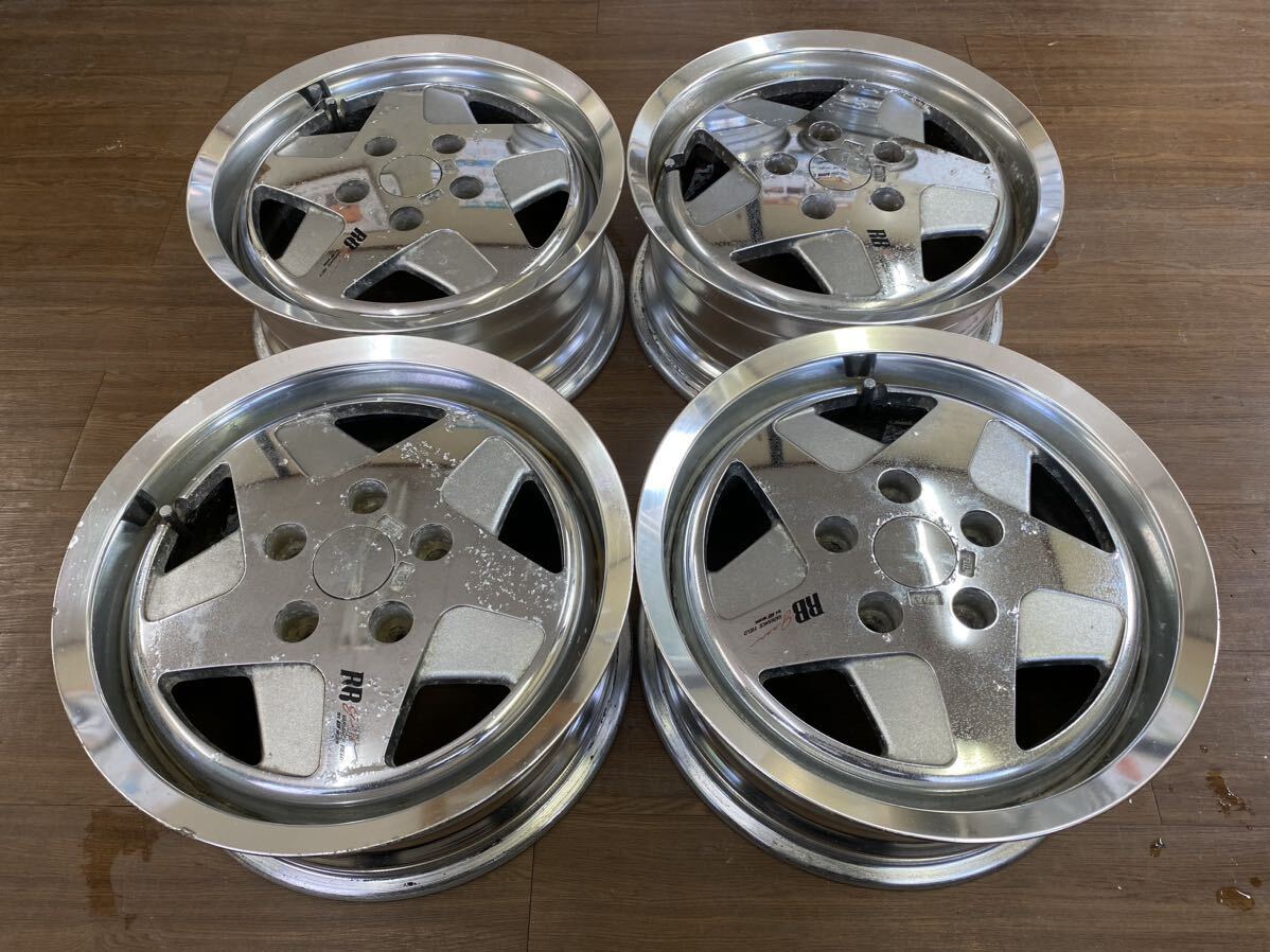 旧車ホイールWORK RB 15インチ6.5J +35 114.3/5H 中古4本