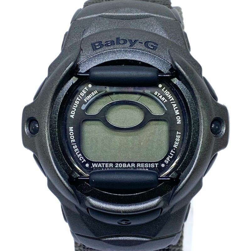♪ 希少 レア CASIO カシオ Reef ELライト狼オオカミ絵柄 限定モデル Baby-G BGR-210 腕時計 デジタル 純正ナイロンバンド付 ジャンク