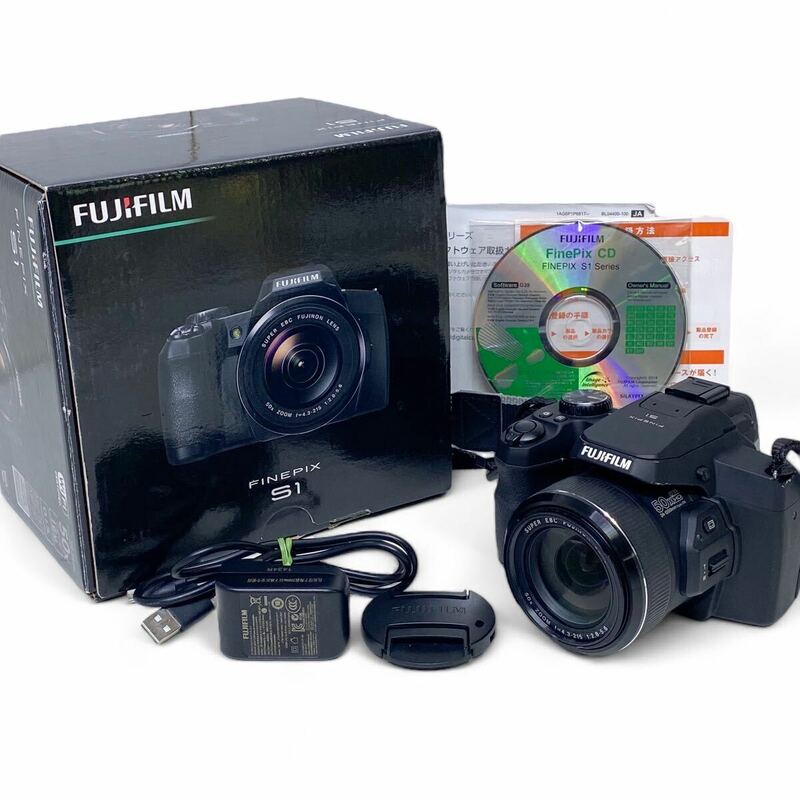 ♪ FUJIFILM 富士フィルム デジタルカメラ FinePix S1/レンズ 50x ZOOM FUJINON LENS 1:2.8-5.6/シャッターOK バッテリー・充電器・箱付き
