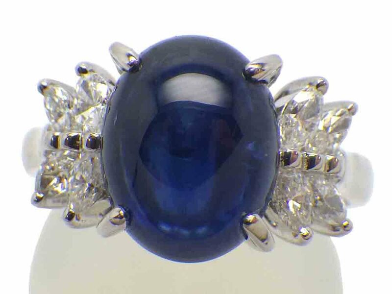 サファイア ダイヤモンドリング Pt900 8.2g 15号 GIA鑑別書付き　Jewelry Sapphire4.94ct Dia0.54ct Ring