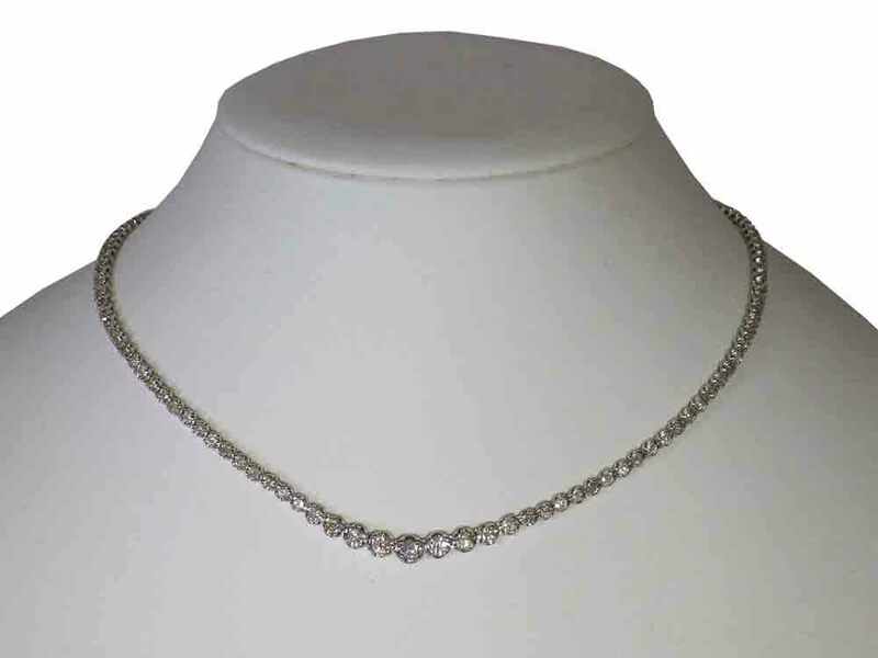 ダイヤモンド テニスネックレス K18WG 14.8g 40cm　Jewelry Dia5.00ct Necklace