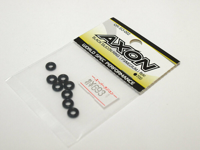 【M1320A】AXON OR-SO-002 BLACK SILICON RING（P3/MEDIUM）8PIC 新品（アクソン ブラック シリコン リング ダンパー ショック スペア）