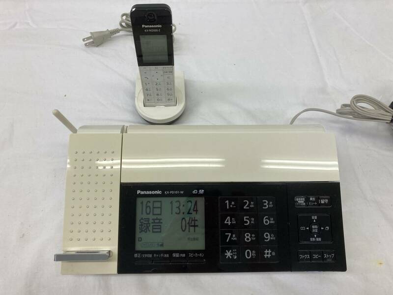 ☆☆【USED】Panasonic おたっくす デジタルコードレス 普通紙ファクス 子機1台付き KX-PD101-W KX-FKD505 電話機 FAX 80サイズ