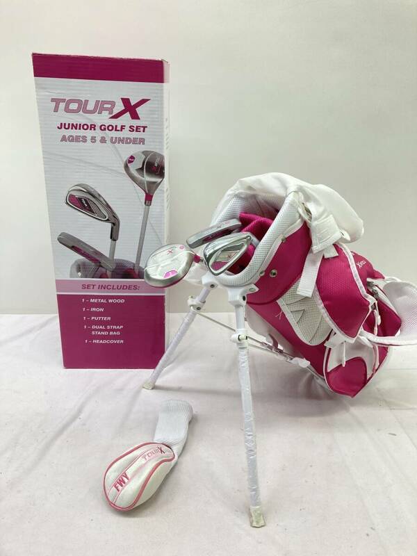 ★◆【USED】TOURX ジュニアゴルフセット ピンク AGES5&UNDER 120サイズ