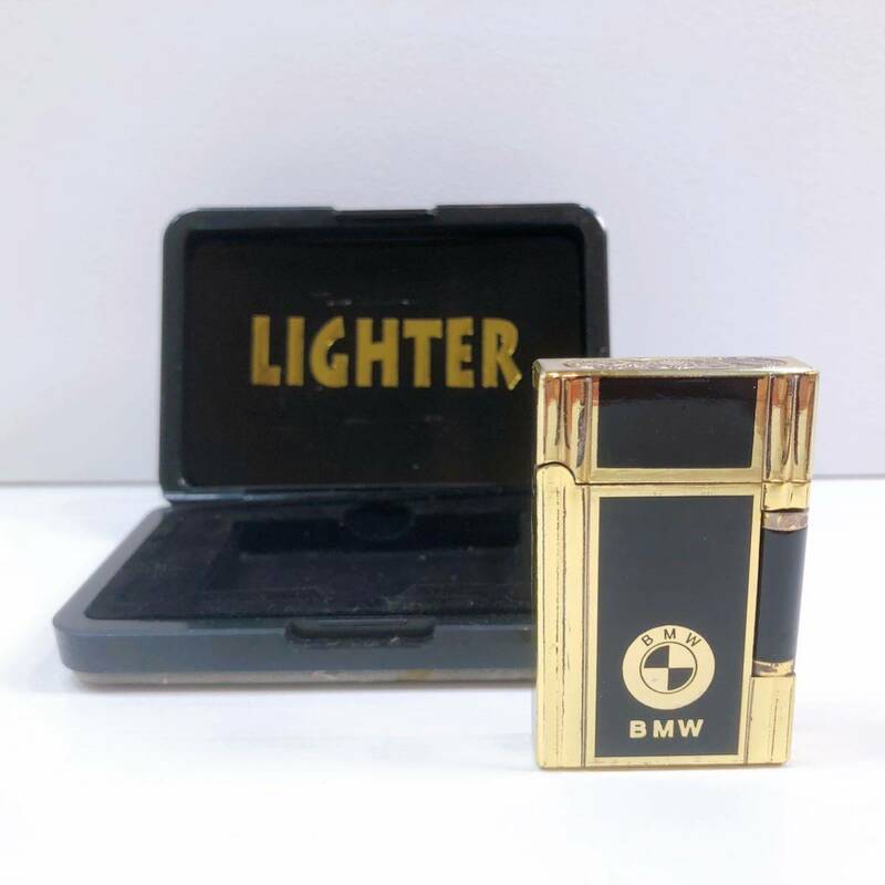 306【中古】LIGHTER BMWデザイン ブラック×ゴールド ガスライター 喫煙具 ライター 喫煙グッズ コレクション XHP 箱付き 現状品