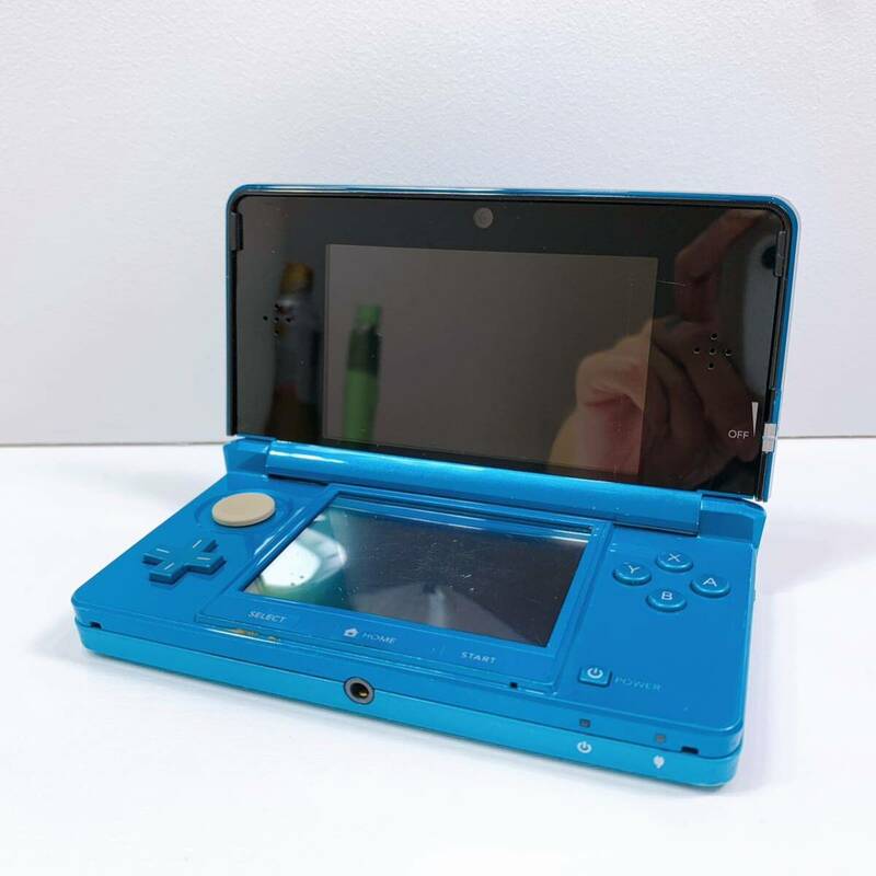 153【中古】Nintendo 3DS 本体 CTR-001 アクアブルー ニンテンドー 3DS タッチペンなし 任天堂 ゲーム 初期化済み ジャンク 現状品 