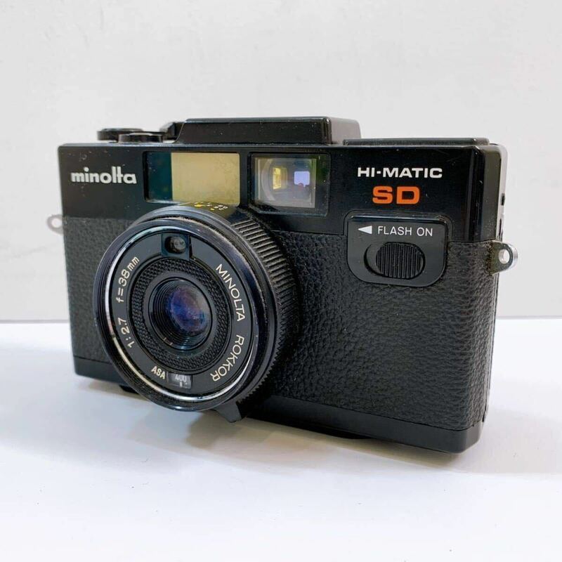 129【中古】Minolta ミノルタ HI-MATIC SD コンパクト フィルムカメラ ブラック 1:2.7 f=38mm レトロ アンティーク 動作未確認 現状品