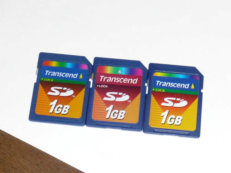 動作保証！Transcend ＳＤカード 1GB 3枚セット