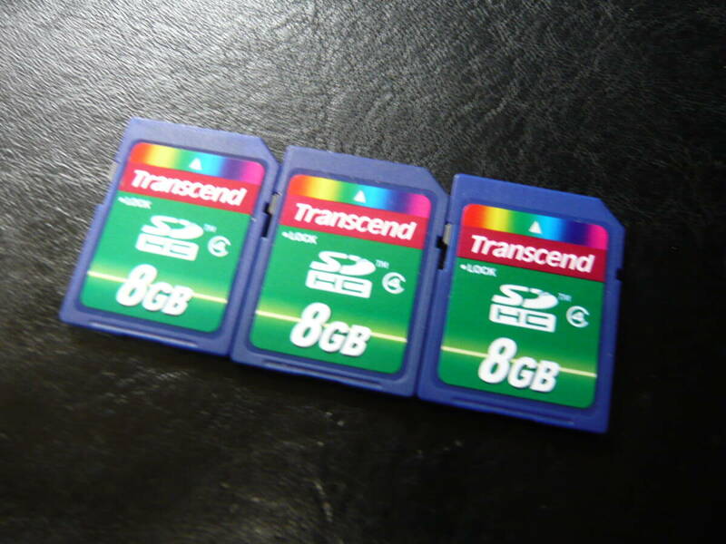 動作保証！Transcend SDHCカード 8GB クラス④ 3枚セット