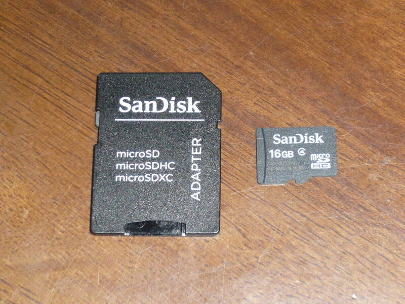 送料無料！動作保証！SanDisk microSDHC 16GB クラス④ SDカードアダプタ付