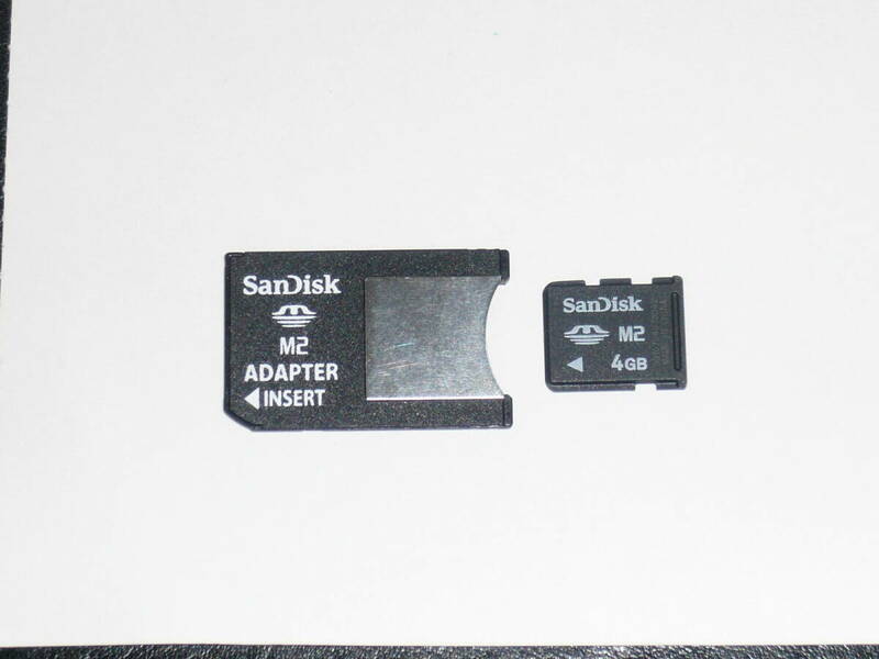 動作保証！SanDisk メモリースティック M2 Duo 4GB アダプター付