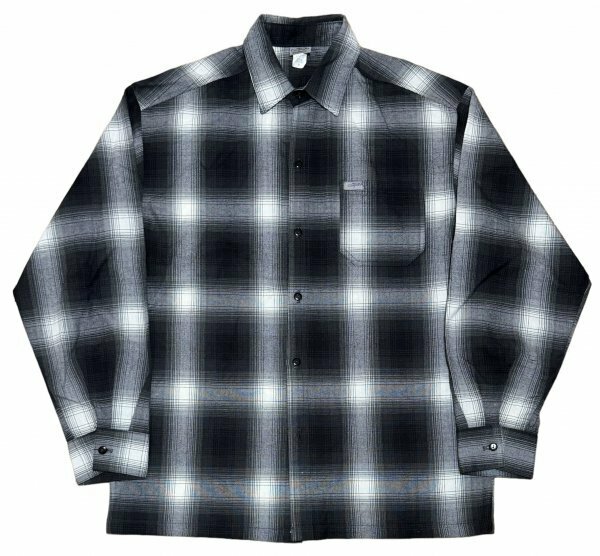 良品 USA製 Cal Top キャルトップ チェック柄 長袖 シャツ / オンブレ チェック オーバーサイズ シャツ ブラック系