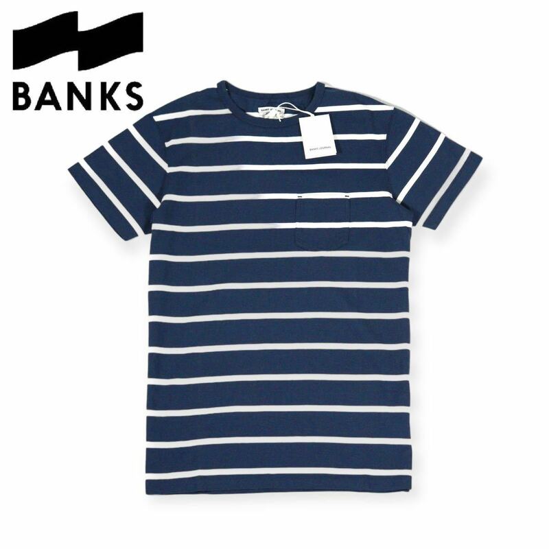 ◆BANKS Retrospect ボーダー ポケット Tシャツ /US Sサイズ バンクス　Surf ロンハーマン　ボーダーTシャツ　サーフスタイル