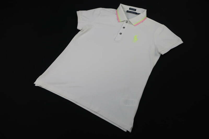 【送900円】　887　RALPH LAUREN GOLF　ラルフローレン　ペルー製　メンズ　ゴルフウェア　半袖ポロシャツ　白　M　ストレッチあり