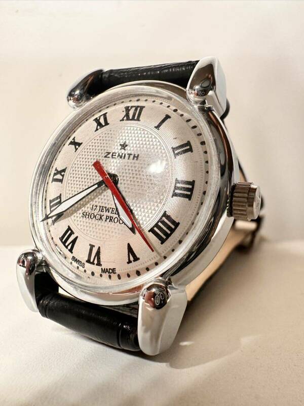 ヴィンテージ ゼニス★ZENITH ボワイト文字盤 手巻き ユニセックス腕時計 ショックプルーフ ムーブメント 17jewels スイス製 再生品