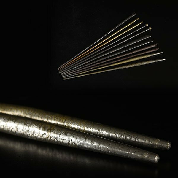 【加】9e ◆現状◆ 茶道具 鉄製 銅製 火箸 まとめて 総重量 約365g