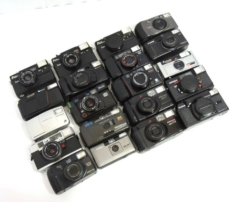 □　(3)　コンパクトカメラ　フィルムカメラ　20台まとめ　PENTAX　KONICA　FUJI　OLYMPUS　Canon他　動作未確認　ジャンク　中古品　③