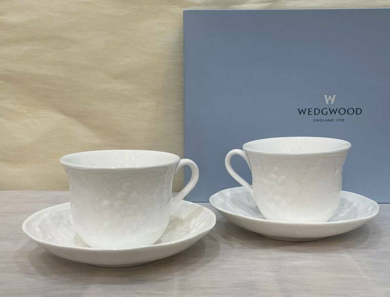 ◆WEDGWOOD ウェッジウッド カップ＆ソーサー2客セット 箱付 保管品◆