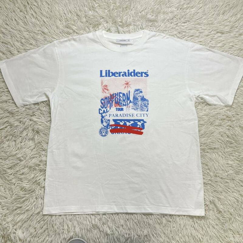 極美品 ホワイト リベレイダース Liberaiders ロンハーマン RON HERMAN 取り扱い ロゴ プリント Tシャツ サイズXL