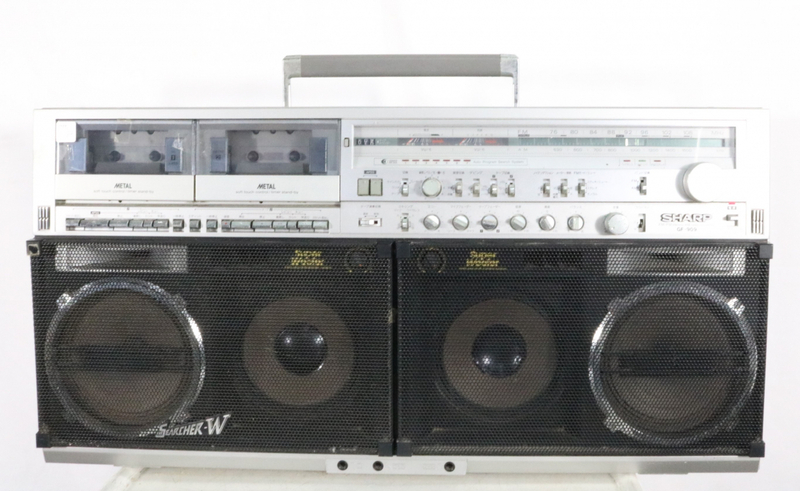 【ト滝】SHARP シャープ GF-909 Super Woofer搭載 THE SEARCHER-W 909 FM/AMラジオ付きステレオテープレコーダー DS766DEW85