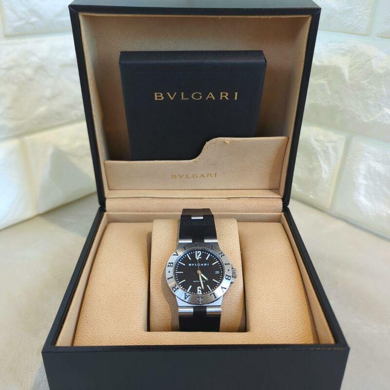 1円～ 【正規品/高級】BVLGARI　ブルガリ　ディアゴノ　スポーツ　ブラック　自動巻き　LCV35S　腕時計