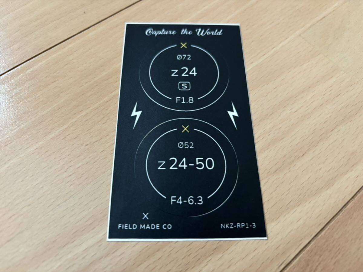 【新品未使用】　FIELD MADE フィールドメイド レンズキャップ用 インジケーター ステッカー　ニコン Z 24、24−50