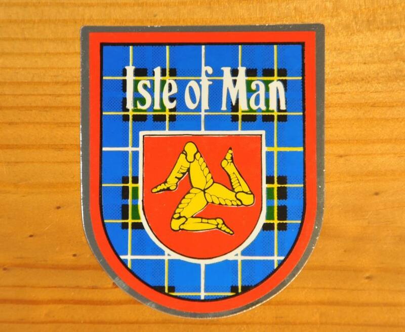 英国 インポート ステッカー シール ISLE OF MAN マン島 TTレース トリスキール カフェレーサー ロッカーズ バイク 英車 UK GB イギリス製