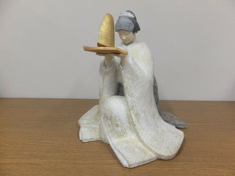 【真作保証】 小松康城 自作 木彫 桐塑布貼人形 第10回日本伝統工芸展 出品作品 (平田郷陽) 第一級銘品 生人形 創作人形の代表作家