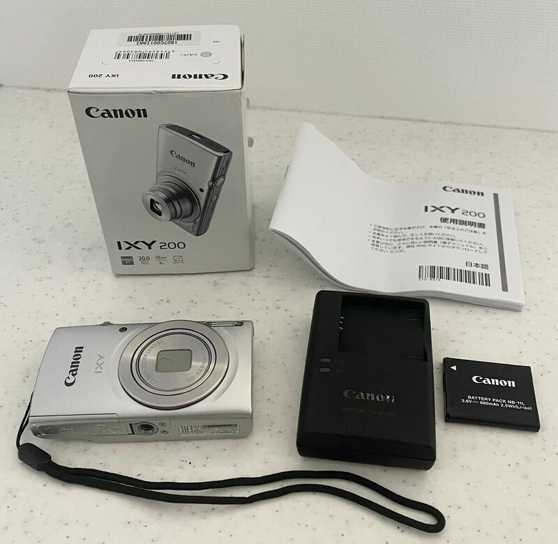 【中古】Canon キヤノン IXY200 5.0-40.0mm　1：3.2-6.9　コンパクトデジタルカメラ　シルバー　動作確認済　現状品