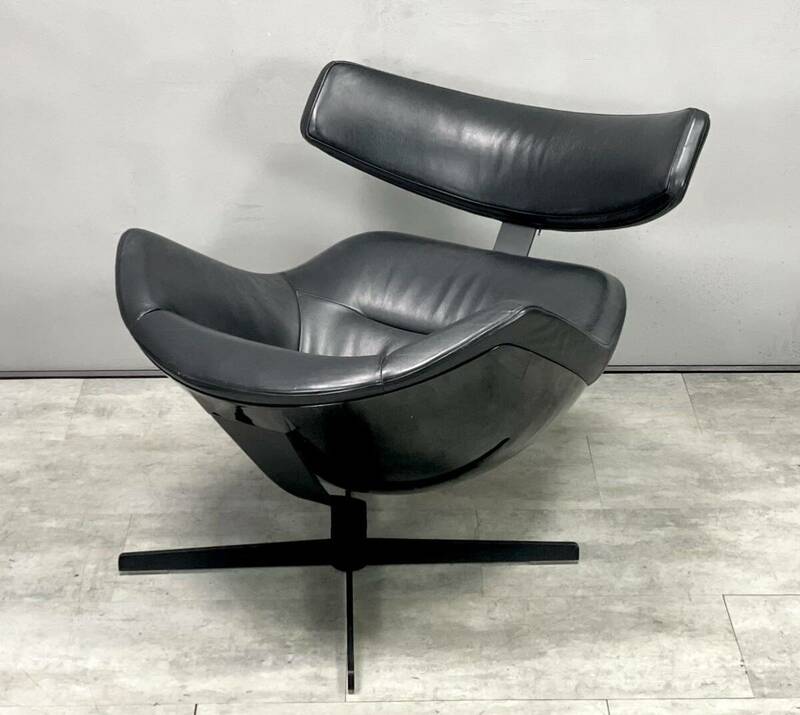 訳あり ■Cassina 277 AUCKLAND 総本革 スウィベルレザーラウンジチェア カッシーナ デザイナーズ ■兵庫県姫路市から A24-059