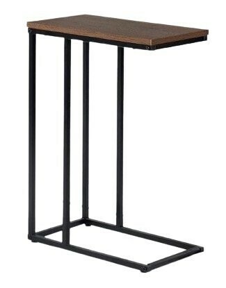 1円スタート fusehome サイドテーブル ベッドサイドテーブル コの字型 ナイトテーブル 介護テーブル 45×25cm 木目調 ブラック D02204