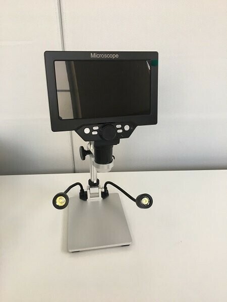 1円スタート GHDVOP デジタル顕微鏡 マイクロスコープ USBデジタル顕微鏡 電子顕微鏡 7インチ 1080P LCD 1-1200X シルバー A07313