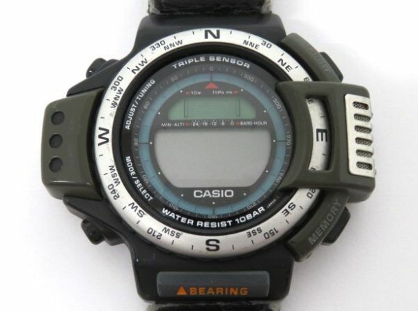 ♪e3442-1 202 CASIO カシオ トリプルセンサー ATC-1100 デジタル QZ クォーツ 腕周り約20cm 腕時計 メンズウォッチ 電池切れ