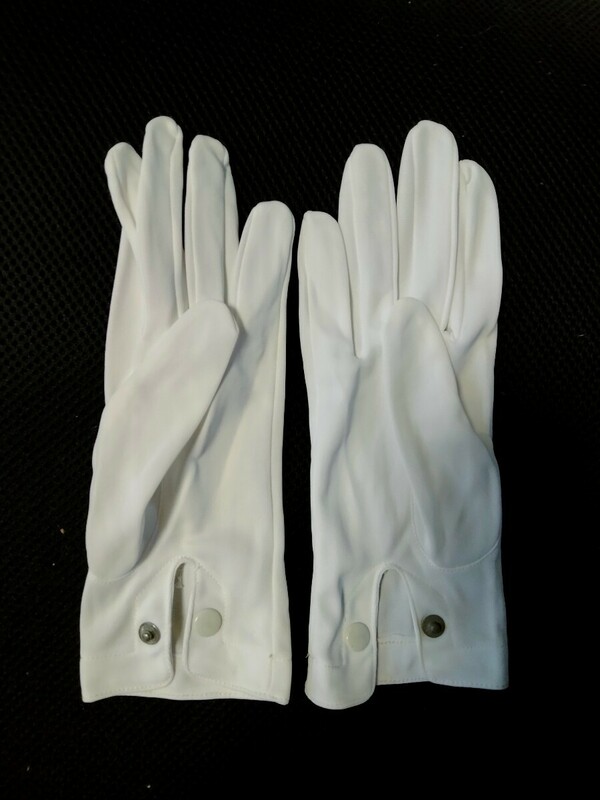 経年劣化品　ナイロン100%製　金属ホック　白手袋　L〜LLサイズ相当