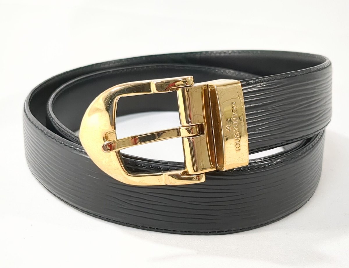 LOUIS VUITTON ルイ・ヴィトン サンチュール クラシック エピ ノワール 黒 ゴールド金具 ロゴ ベルト 約100cm M68332