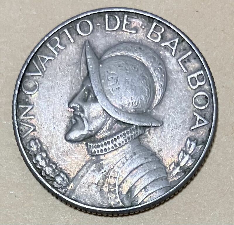 パナマ　1/4バルボア　1975年　外国コイン　パナマコイン　古銭　外国銭　海外コイン　アンティーク　