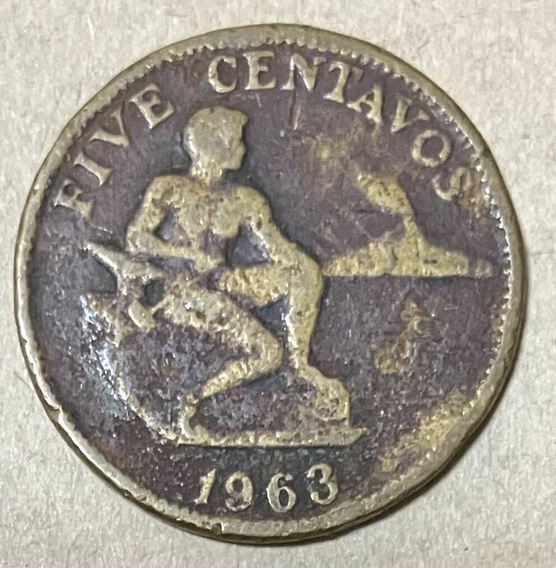 アメリカ領フィリピン　5センタボ　1963年　外国コイン　フィリピンコイン　古銭　外国銭　海外