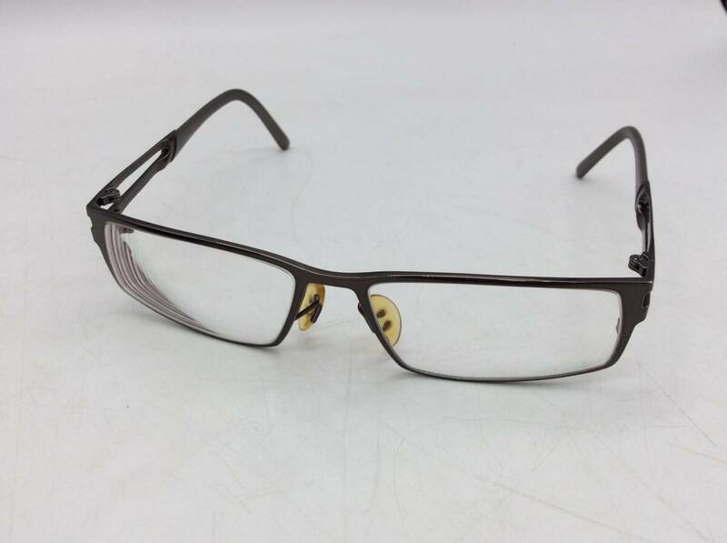 #3754 PORSCHE DESIGN ポルシェデザイン 眼鏡 メガネ 度入り フレーム P8155 ダークブラウン スクウェア 中古 現状品
