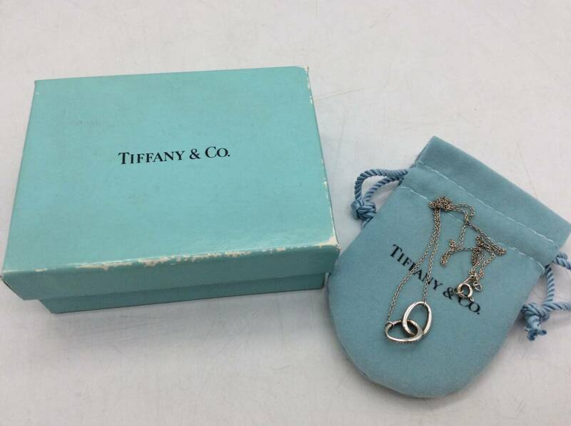 #3812 Tiffany&Co. ティファニー ネックレス SV925 シルバー SILVER ダブルループ Elsa Peretti エルサ ペレッティ 現状品