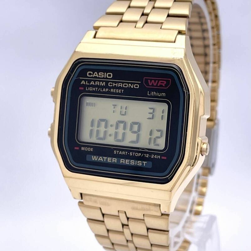 CASIO カシオ A159WGE 腕時計 ウォッチ クォーツ quartz クロノグラフ デジタル 金 ゴールド P405