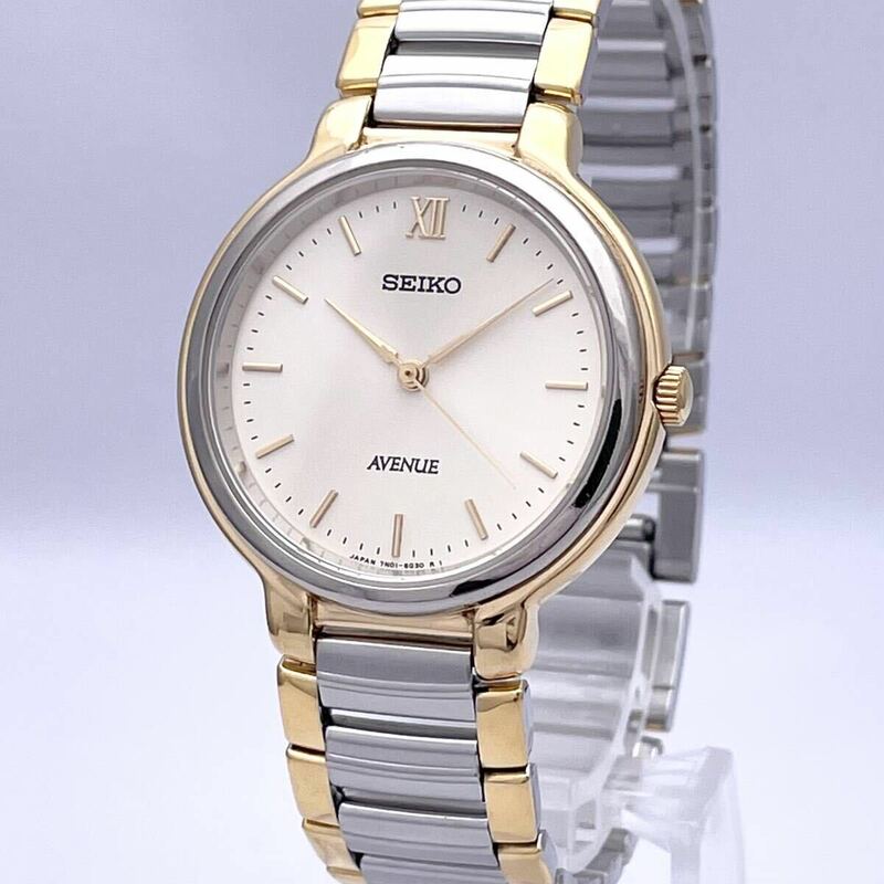 SEIKO セイコー AVENUE アベニュー 7N01-6F50 腕時計 ウォッチ クォーツ quartz ヴィンテージ コンビ 金銀 ゴールド シルバー P440