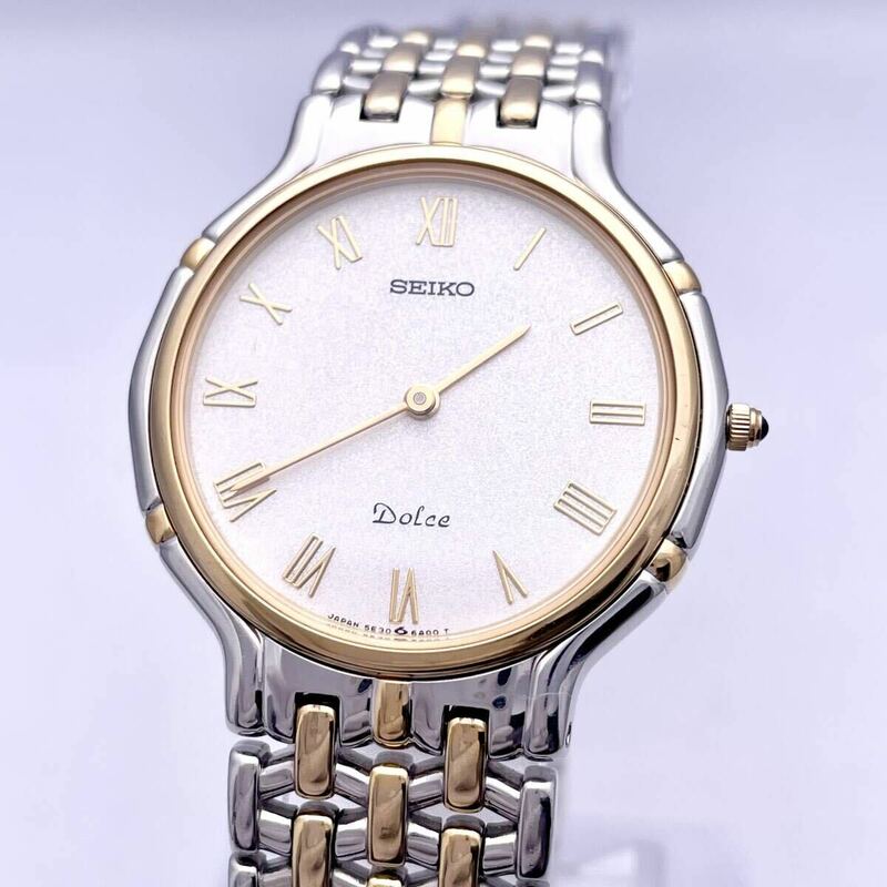SEIKO セイコー DOLCE ドルチェ 5E30-6A00 腕時計 ウォッチ クォーツ quartz コンビ 金銀 ゴールド シルバー P482