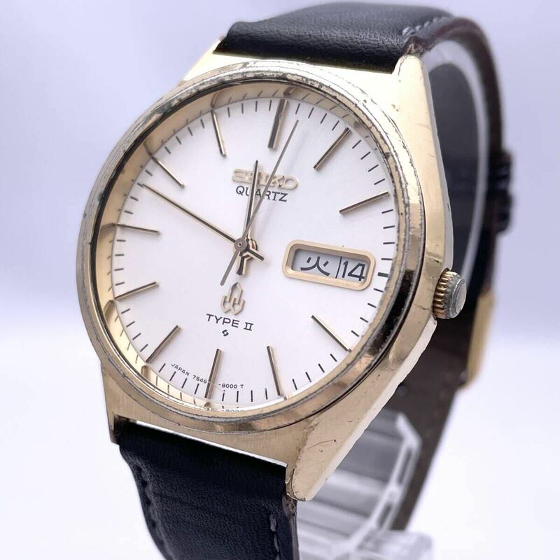 SEIKO セイコー TYPEⅡ タイプツー 7546-8000 腕時計 ウォッチ クォーツ quartz デイデイト SGP 金 ゴールド P480