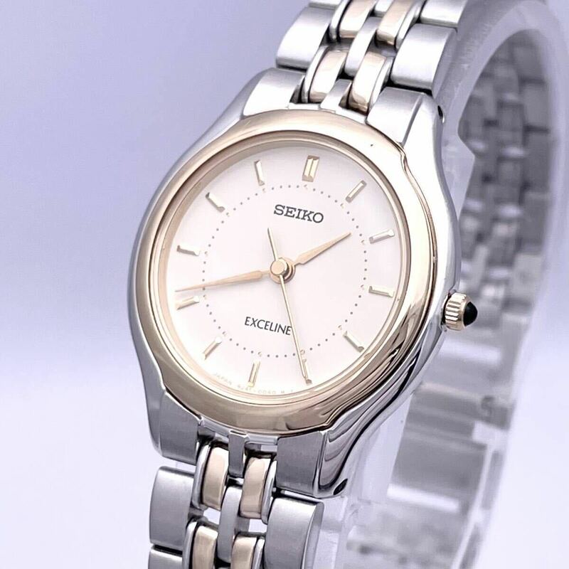 SEIKO セイコー EXCELINE エクセリーヌ 4J41-0030 腕時計 ウォッチ クォーツ quartz コンビ 金銀 ゴールド シルバー P543