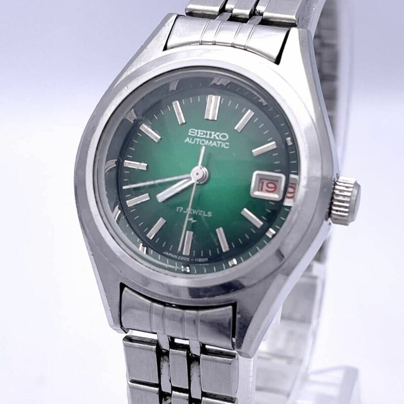 SEIKO セイコー AUTOMATIC オートマチック 2205-0691 腕時計 ウォッチ 自動巻き 機械式 デイト 17 JEWELS 17石 銀 シルバー P554