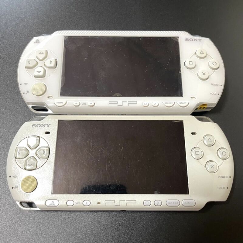 【ジャンク】SONY PSP ホワイト プレイステーションポータブル PSP1000,3000 2台まとめ売りセット