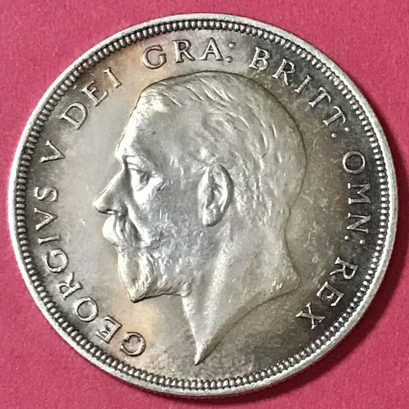 銀貨 1927年　ジョージ5世 クラウン銀貨　ウィンザー朝の初代君主　イギリス　貿易銀　古銭　硬貨硬貨 古銭 貿易銀 コイン 竜 