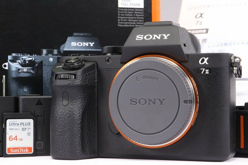 【 新品同様 | ショット数 わずか70回 】 SONY α7 II ボディ ILCE-7M2 【 試用のみのほぼ未使用品 | SD 64GB 付属 | ストラップ未使用 】