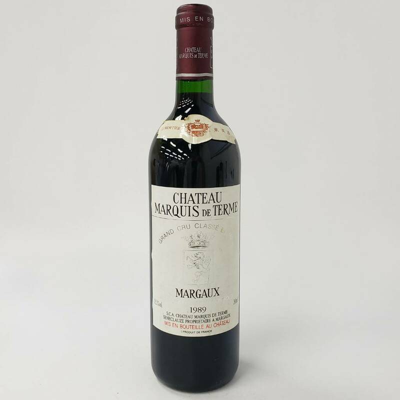 M28340(063)-509/SY3000　酒　CHATEAU MARQUIS DE TERME MARGAUX 1989 シャトー マルキ・ド・テルム マルゴー 12.5% 750ml